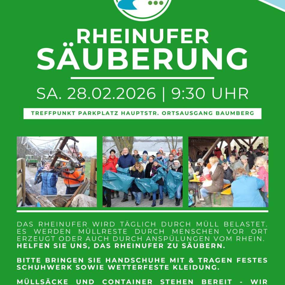 Monheim: Bürgerverein ruft zur Rheinufersäuberung in Baumberg auf