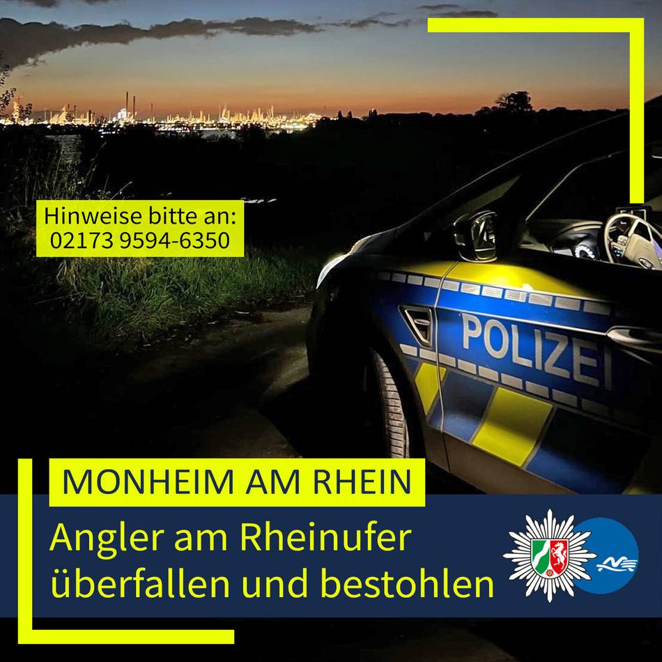 Kriminalität in Monheim: Angler am Rheinufer überfallen, getreten und bestohlen