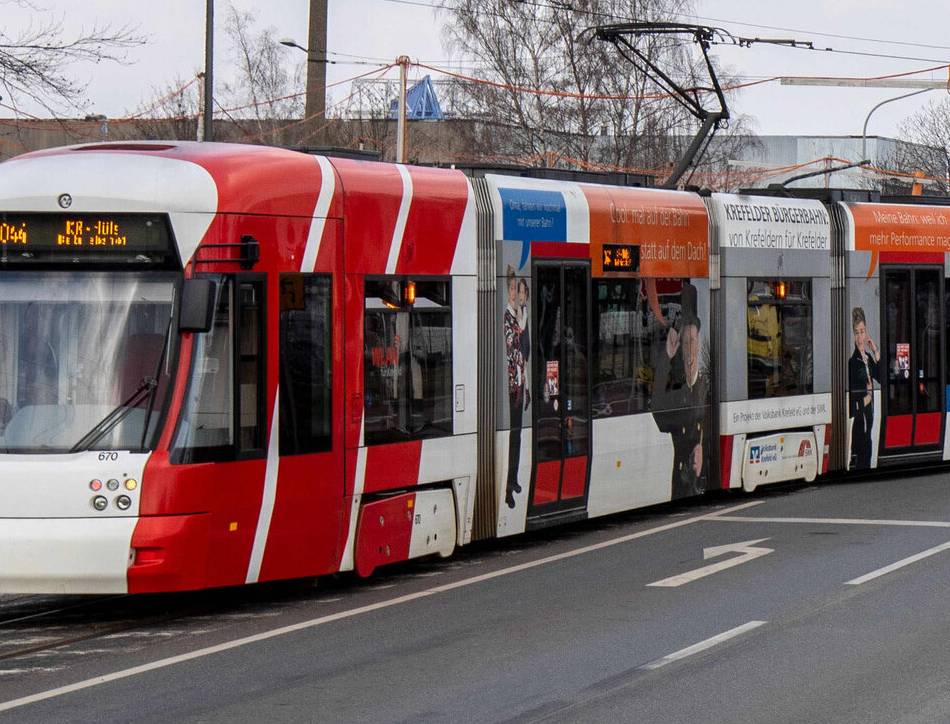 Gleisbauarbeiten in Krefeld: Straßenbahnen nach Hüls fahren erst ab Ende Mai wieder