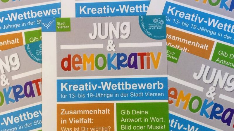 Jugend für Demokratie stärken: Viersen startet Wettbewerb „Jung & demokrativ“