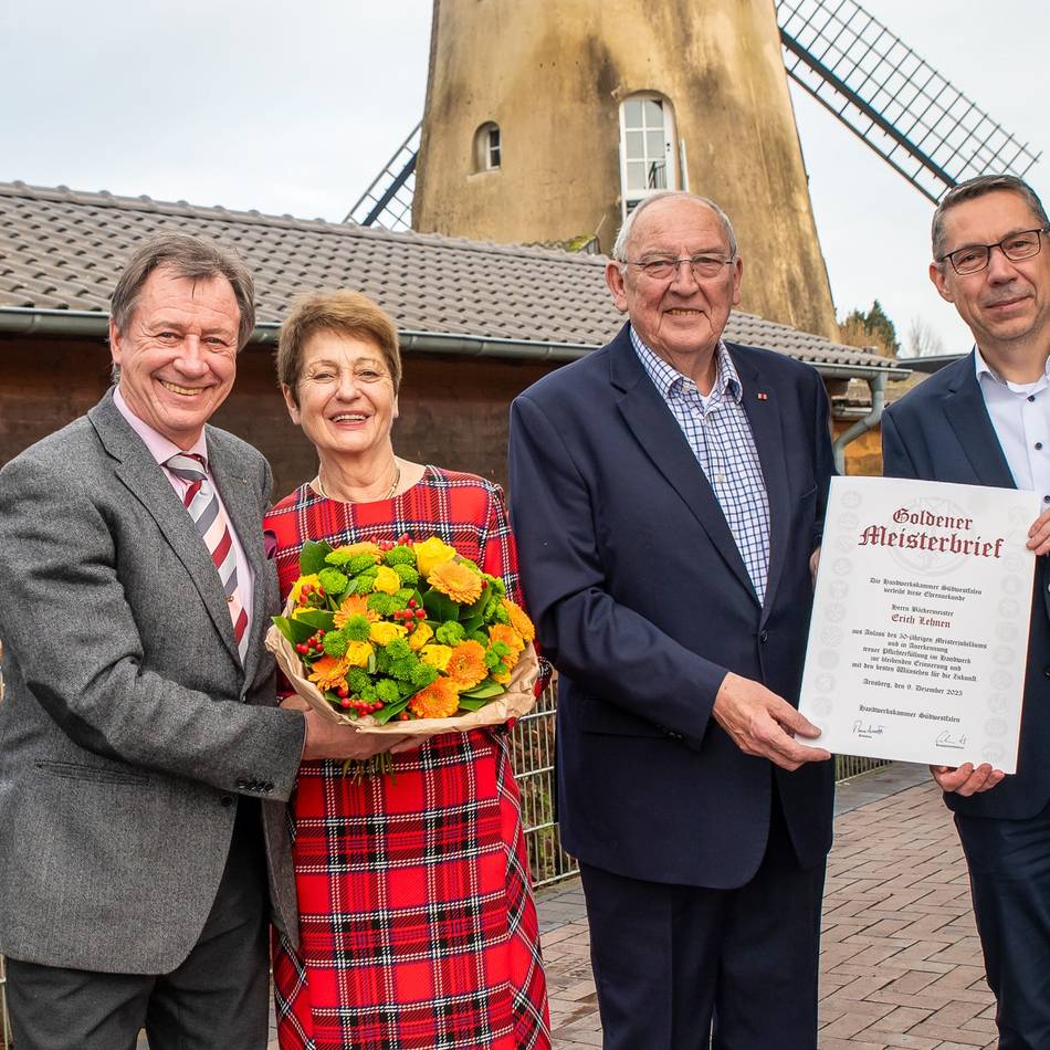 Goldener Meiserbrief für Erich Lehnen aus Brüggen: Der Bäcker mit den Herzbroten