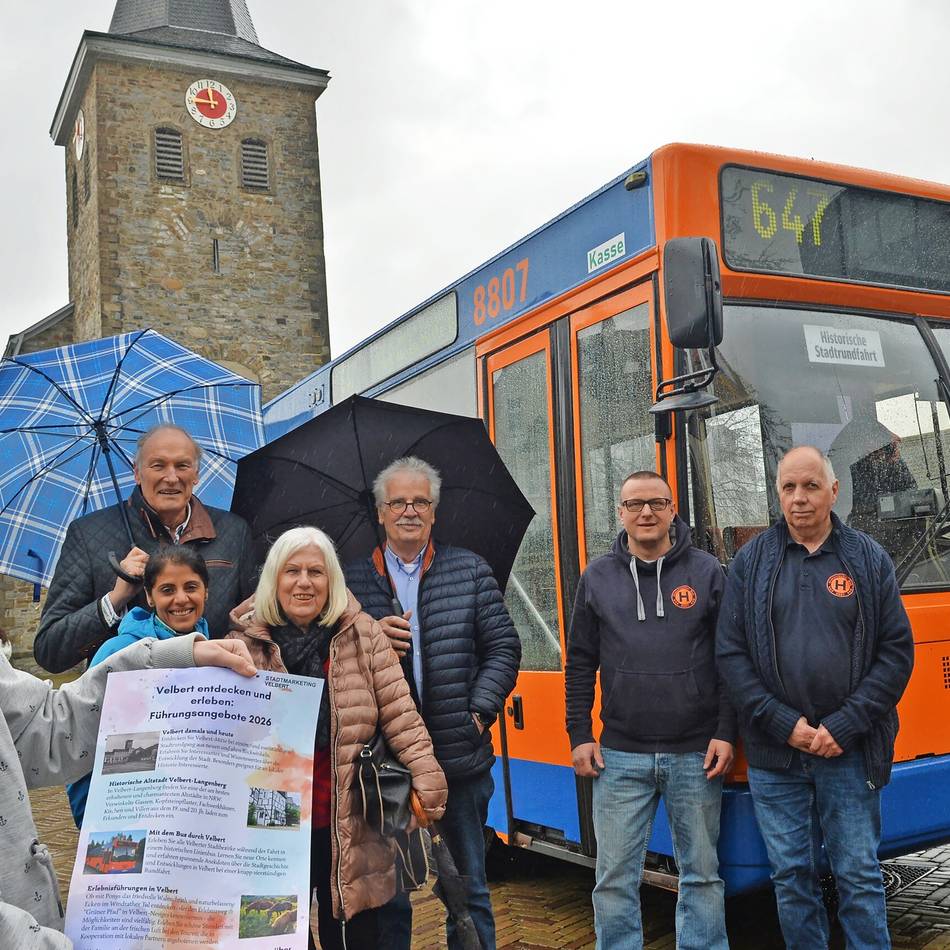 Das Stadtmarketing bietet Rundgänge durch die Velberter Innenstadt bis zum Naturerlebnis in Neviges: Aus dem ehemaligen Linienbus lässt sich viel Neues in allen Velberter Stadtteilen entdecken