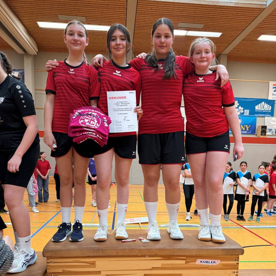 Hückeswagener Nachwuchsportlerinnen: Überraschung – Prellballmädchen des TVW sind Süddeutsche Meisterinnen