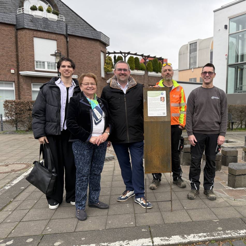 Würdigung in Dormagen: Eine Stele erinnert an Brunnenstifter Werner Endres