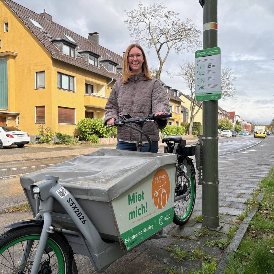 Klimafreundliche Transporte: Meerbuscher können E-Lastenräder am Deutschen Eck mieten