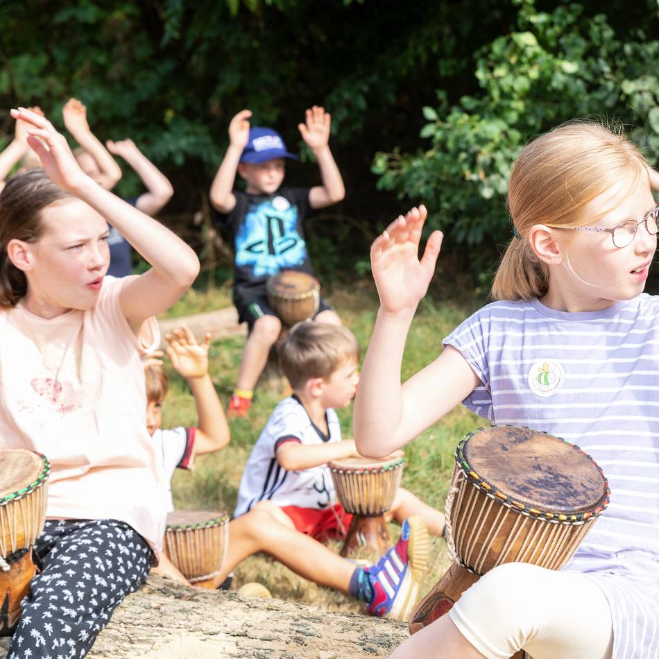 Kinder-Wildnis in Langenfeld: Klangvolle Aktionen beim  zweiten offenen Wildnistreff