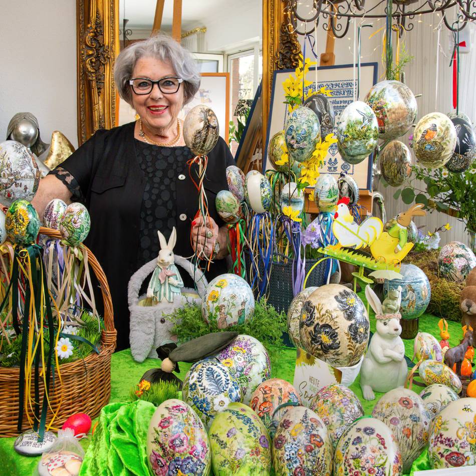 Ausstellung in Erkelenz: Ostereier bemalen mal anders – Elsbeth Nilgen taucht in Themenwelten ab