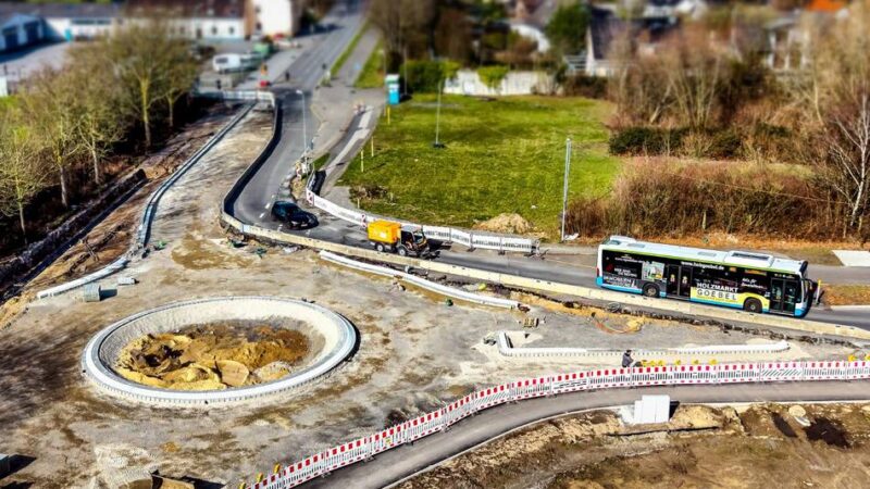 Baustelle in Monheim: Bau des Campus-Kreisels biegt auf die Zielgerade ein