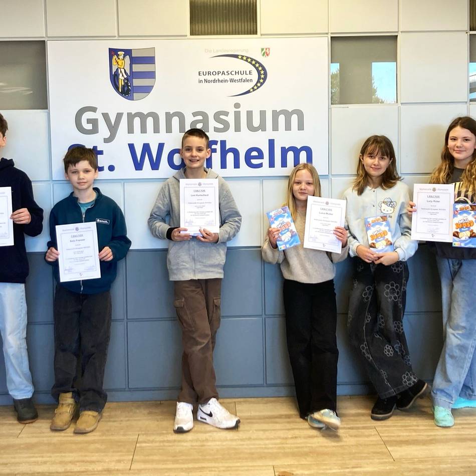 Gymnasium St. Wolfhelm Schwalmtal: Schülerinnen und Schüler erfolgreich bei Mathe-Olympiade