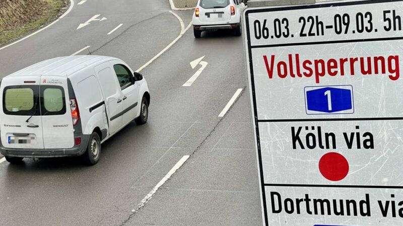 Zwischen Wermelskirchen und Remscheid: A1-Sperrung am Wochenende – Gerüst wird zurückgebaut