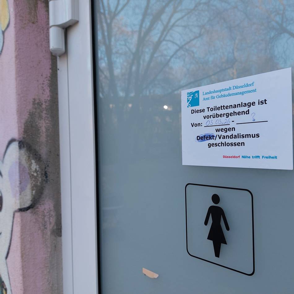 Straftat in Düsseldorf: Nach Vandalismus – Toilette am Hermannplatz gesperrt