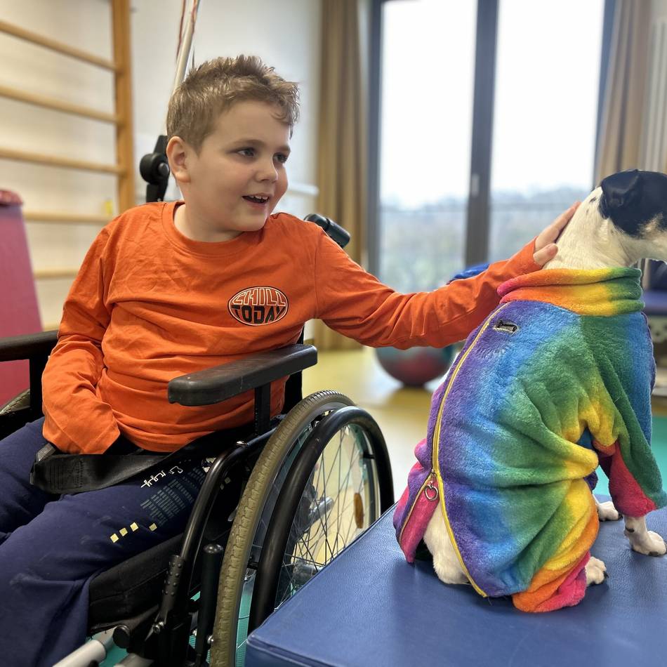 Einsatz in Meerbusch: Hündin Greta motiviert und hilft Kindern in der Therapie