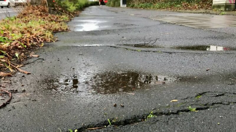 Düsseldorfer Straße in Leverkusen: Sanierung von kaputtem Radweg lässt auf sich warten