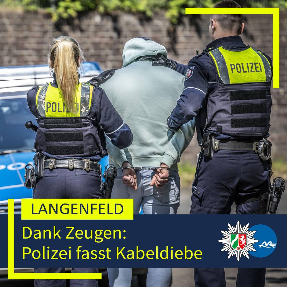Kriminalität in Langenfeld: Polizei fasst Kabeldiebe dank eines Zeugen