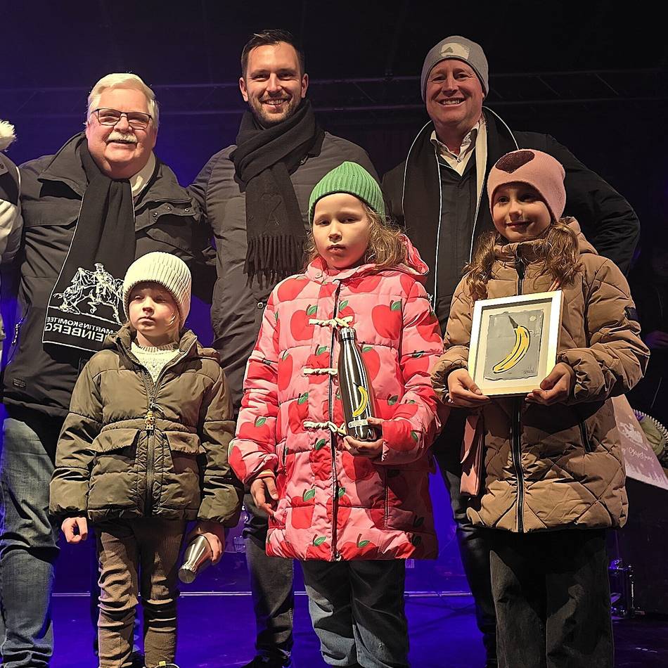 Aktion des Rheinberger Martinskomitees: Kinder lassen sich vom Bananensprayer inspirieren