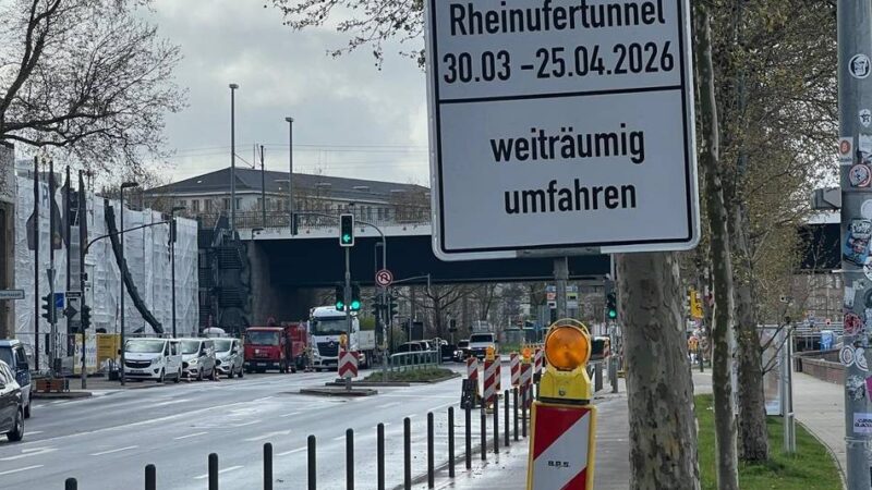 Mehrwöchige Sanierung: Sperrung Rheinufertunnel – so ist die Lage auf den Straßen in Düsseldorf