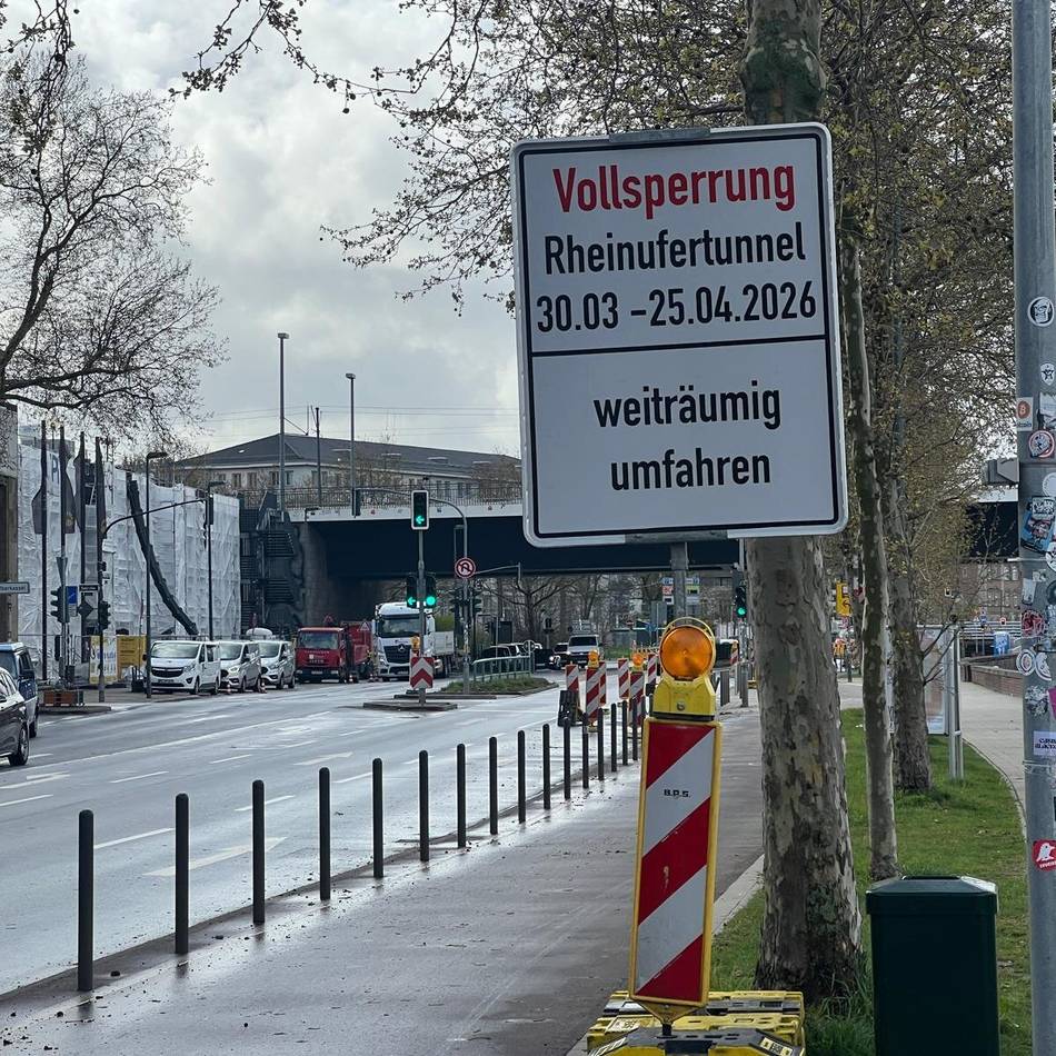 Mehrwöchige Sanierung: Sperrung Rheinufertunnel – so ist die Lage auf den Straßen in Düsseldorf