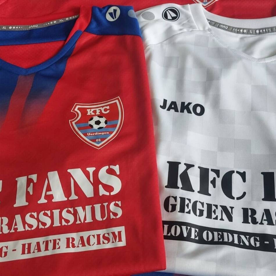 Internationale Wochen gegen Rassismus: Gegen den VfB Homberg ziert eine ganz besondere Botschaft die Brust des KFC
