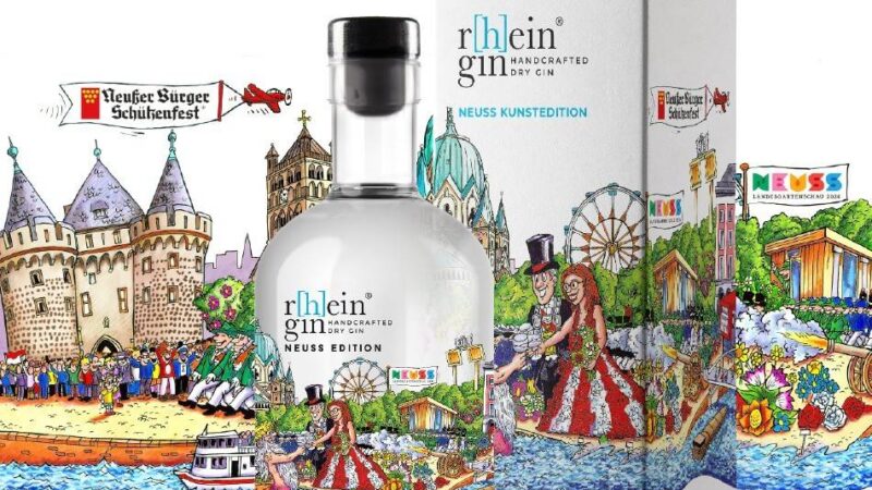 Sonderedition der Neusser Schützen zur Laga: Jacques Tilly inszeniert Gin mit Neuss-Motiven