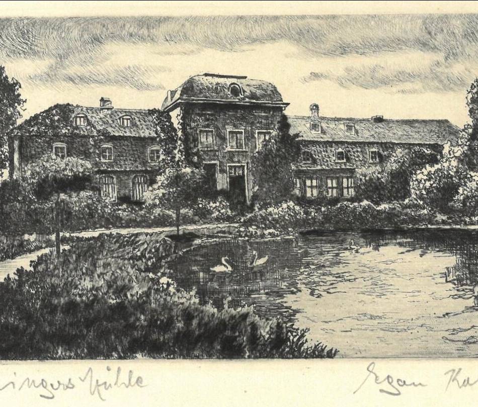 Stadtgeschichte in Duisburg: Radierung erinnert an die verschwundene Böningermühle