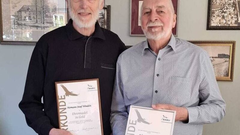 Auszeichnung für Einsatz : Nabu-Ehrennadel für Natur- und Artenschutz im Gelderland