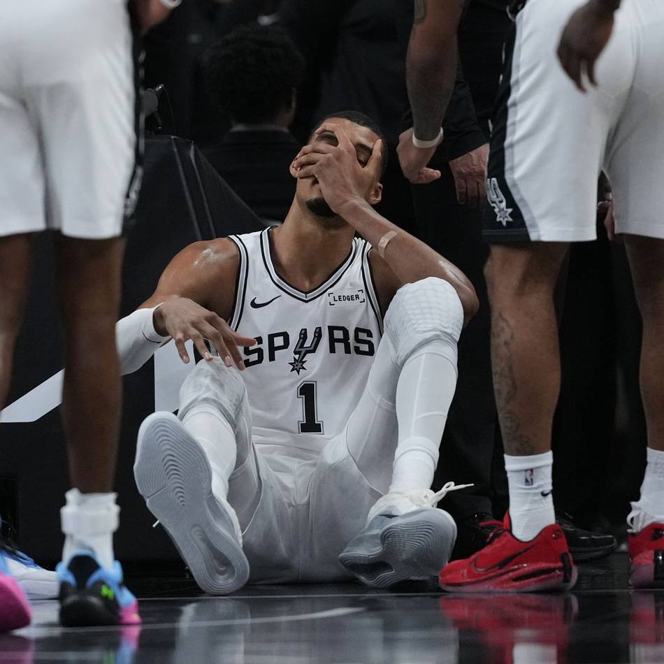 Mit Gesicht auf Boden geprallt: Diagnose veröffentlicht – NBA-Star Wembanyama verletzt
