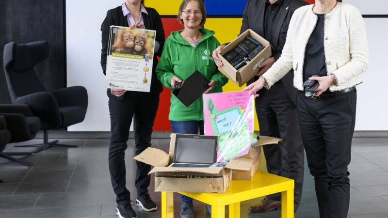 Aktion des Rhein-Kreises Neuss und des BUND: Mit alten Handys für den Affenschutz