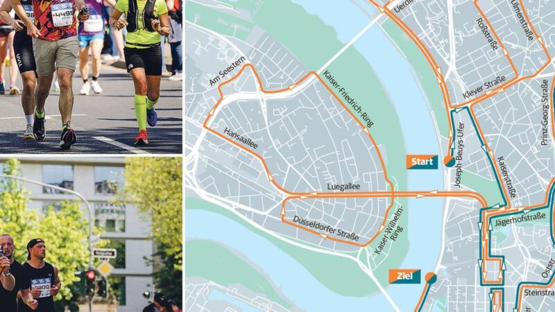 Sportevent in Düsseldorf: Strecke, Sperrungen und Infos für Anwohner  – das ist zum Marathon wichtig