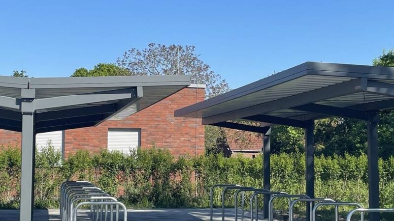 Unterwegs in Kempen: Neuer Fahrrad-Parkplatz mit Dach für St. Hubert