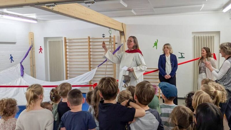 Bewegungsfest in Kita in Brüggen: Balkenanlage in Horizonte-Kita eingeweiht