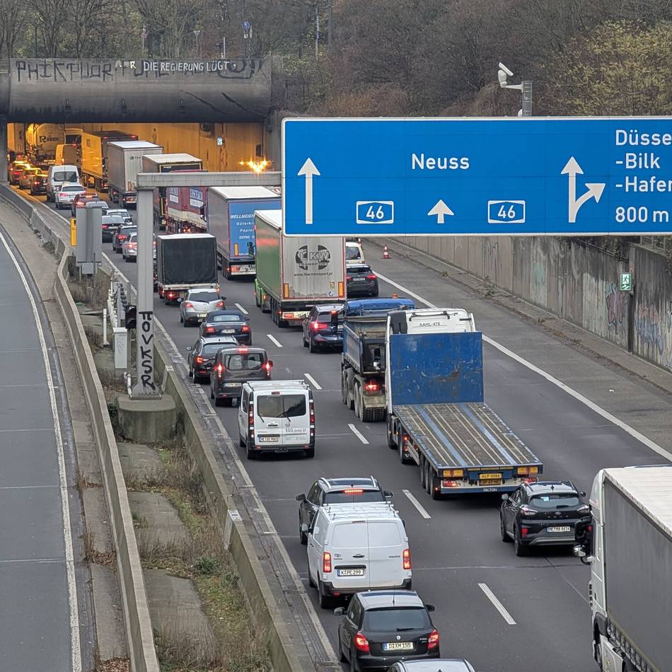 A46 in Düsseldorf: Geschwindigkeitsreduzierung im Universitätstunnel – für zwei Jahre