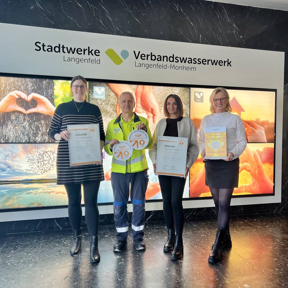 Langenfeld: Stadtwerke sind zum 16. Mal in Folge „TOP-Lokalversorger“