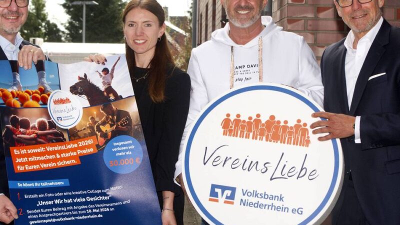 Aktion von Volksbank Niederrhein und Rheinische Post: Eine Bühne fürs Ehrenamt – VereinsLiebe startet in die nächste Runde