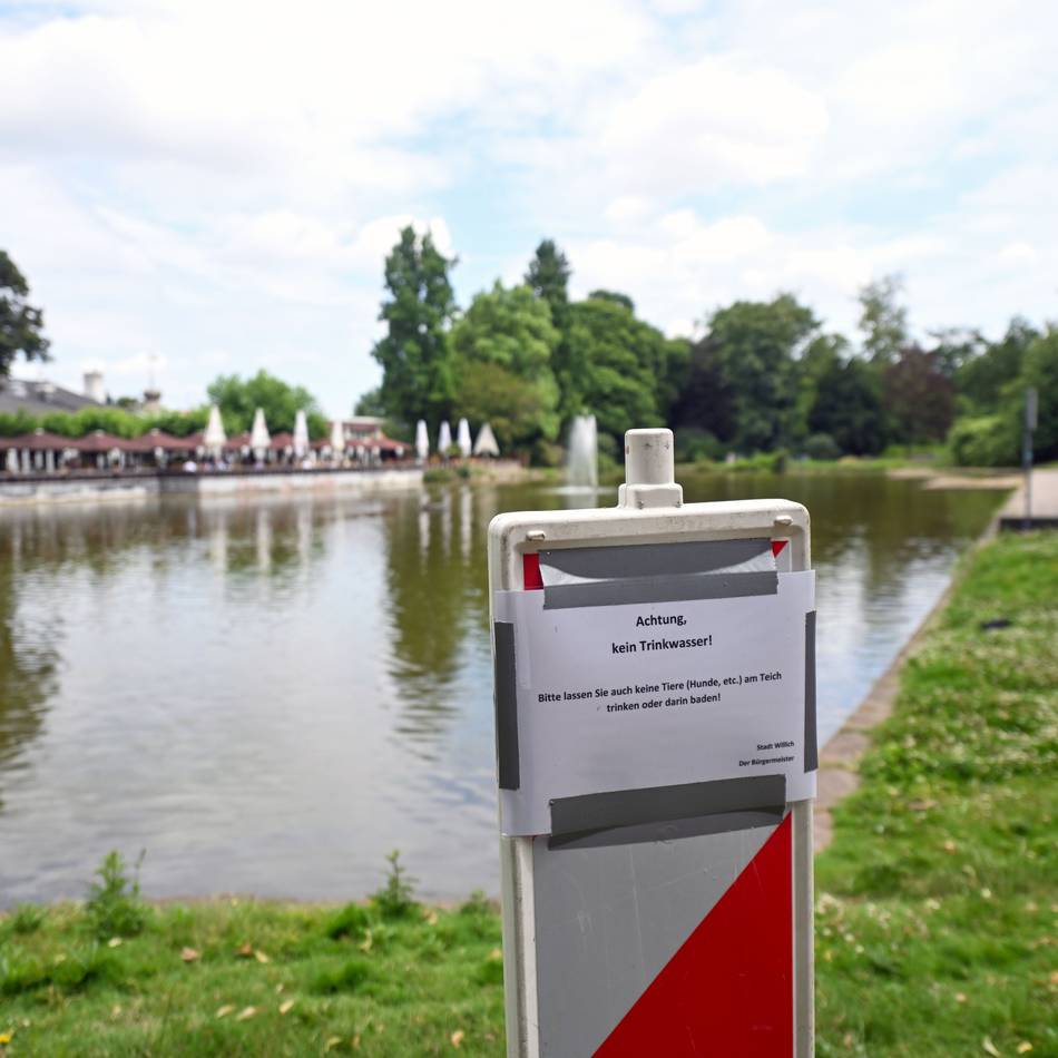 Wasserstand im Konrad-Adenauer-Park in Willich: Teich im Park wird nicht mehr aufgefüllt