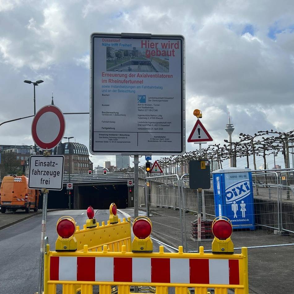 Ferienende in Düsseldorf: Mehr Staus rund um den gesperrten Rheinufertunnel