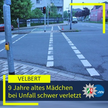 POL-ME: 9 Jahre altes Mädchen bei Verkehrsunfall schwer verletzt – 2605016