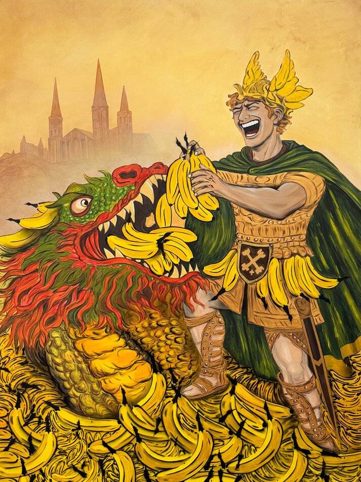 Sonderausstellung im Siegfiedmuseum: Bananensprayer nimmt sich Siegfried von Xanten vor