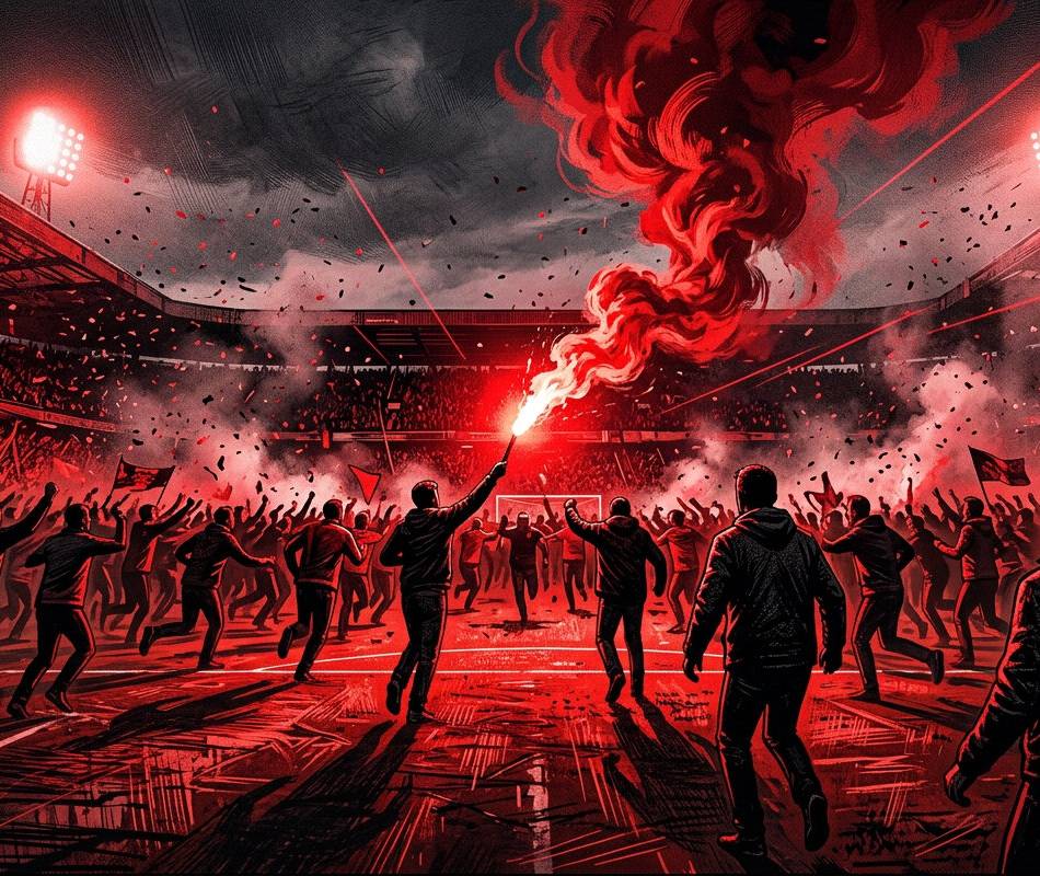 Gewalt im Fußball: Als ein Familienvater den Platz stürmt – und mit Pyro auf eine Polizistin schießt