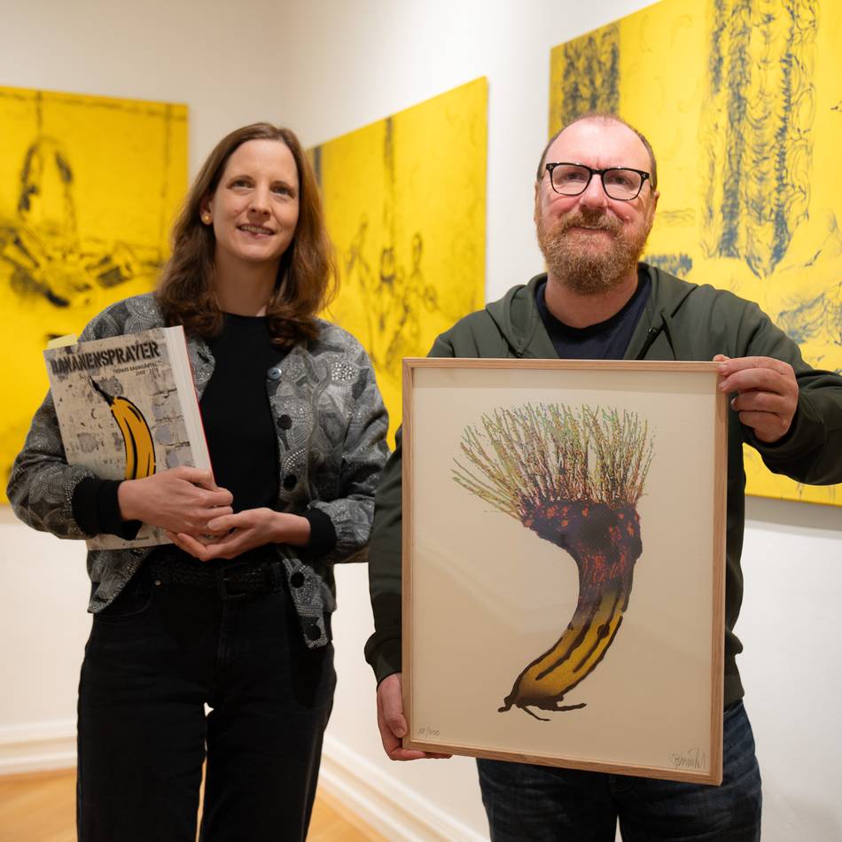 Thomas Baumgärtel in Villa Erckens: Banane flankiert von 40 Ausstellungen