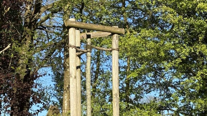 An der B229 in Radevormwald: Hat sich hier jemand illegal Maibäume geholt?