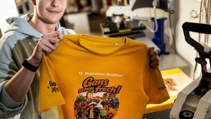 Shirts für Monheimer Stadtfest gedruckt: Langenfelder Agentur LunyOne stattet jetzt auch Unternehmen aus