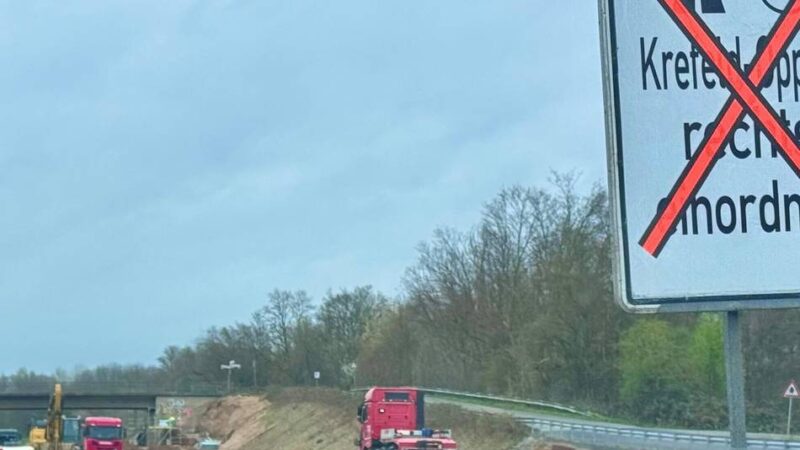 A57 bei Krefeld: Auffahrt Oppum bleibt bis Mitte Juli gesperrt