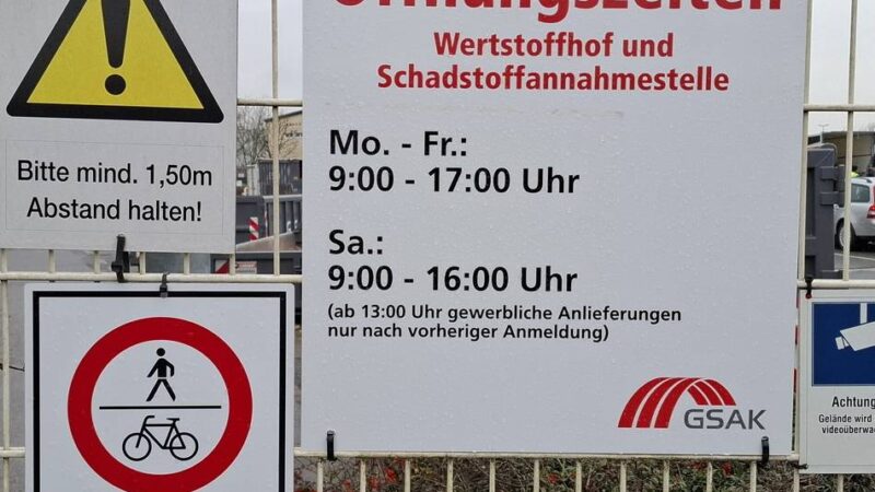 Entsorgung in Krefeld: Ärger über Verbotsschild am Wertstoffhof