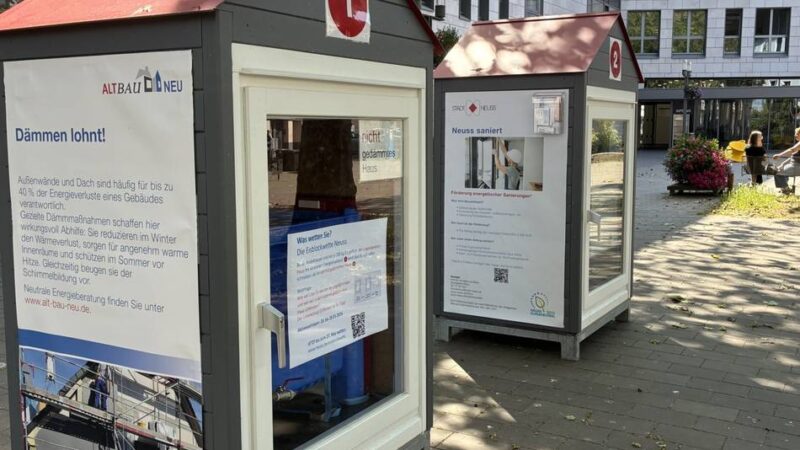 Aktion der Stadt Neuss: Wie eine Eisblock-Wette Hausdämmung greifbar macht