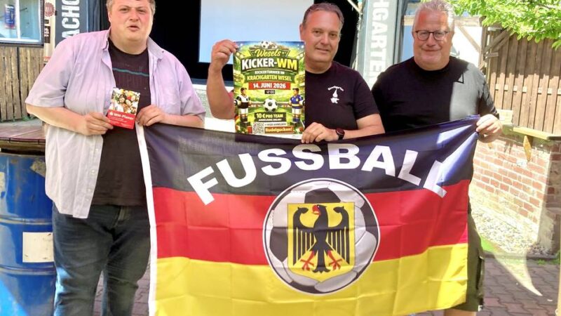 Public Viewing und Kickerturnier in Wesel: WM-Rudelgucken im Krachgarten – und eine Reporterlegende ist auch dabei