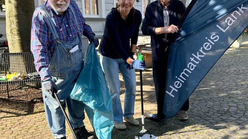 Dreck-weg-Tag in Lank: Freiwillige sammeln Müll auf Lanker Plätzen