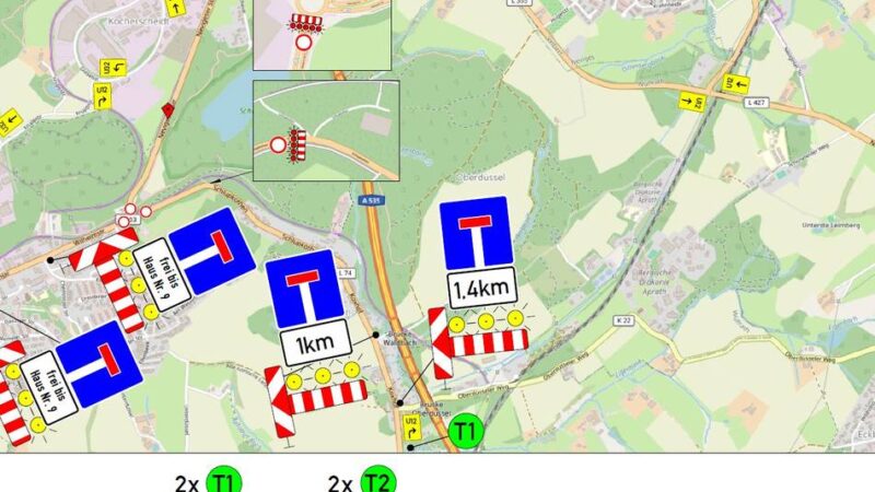 Ab kommenden Dienstag ist der Kreisverkehr Hammerstein komplett gesperrt – Umleitung durch das Industriegebiet über die Dieselstraße: Straßen NRW kündigt Vollsperrung in Wülfrath an