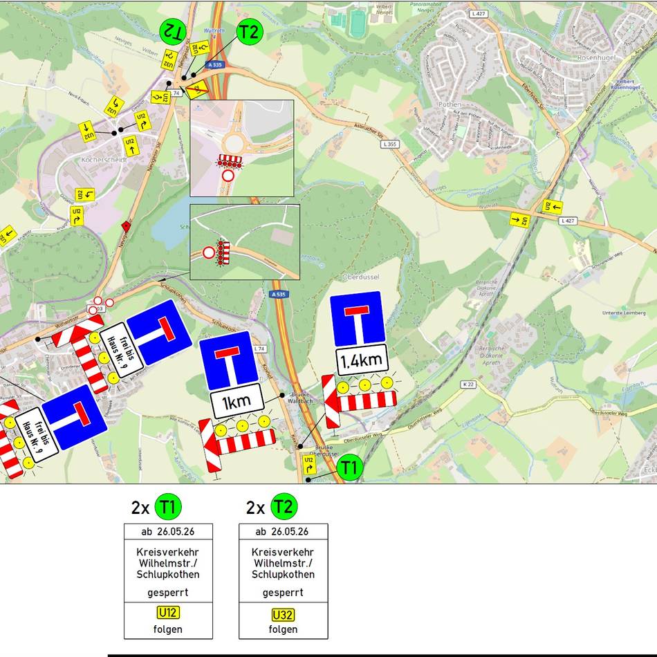 Ab kommenden Dienstag ist der Kreisverkehr Hammerstein komplett gesperrt – Umleitung durch das Industriegebiet über die Dieselstraße: Straßen NRW kündigt Vollsperrung in Wülfrath an