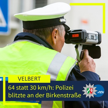 POL-ME: Mit 64 km/h durch die 30er-Zone: Polizei „blitzte“ an der Birkenstraße – 2606007