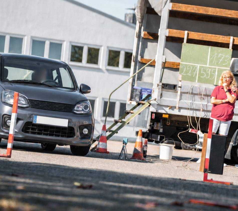 Motorsport in Wermelskirchen: Einparken und Bremsen – unter Wettkampfbedingungen